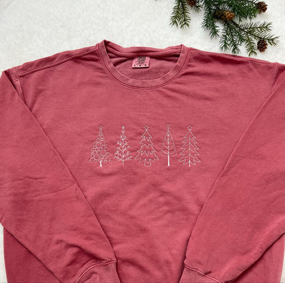 Embroidered Christmas Tree Sweatshirt | Christmas Gift