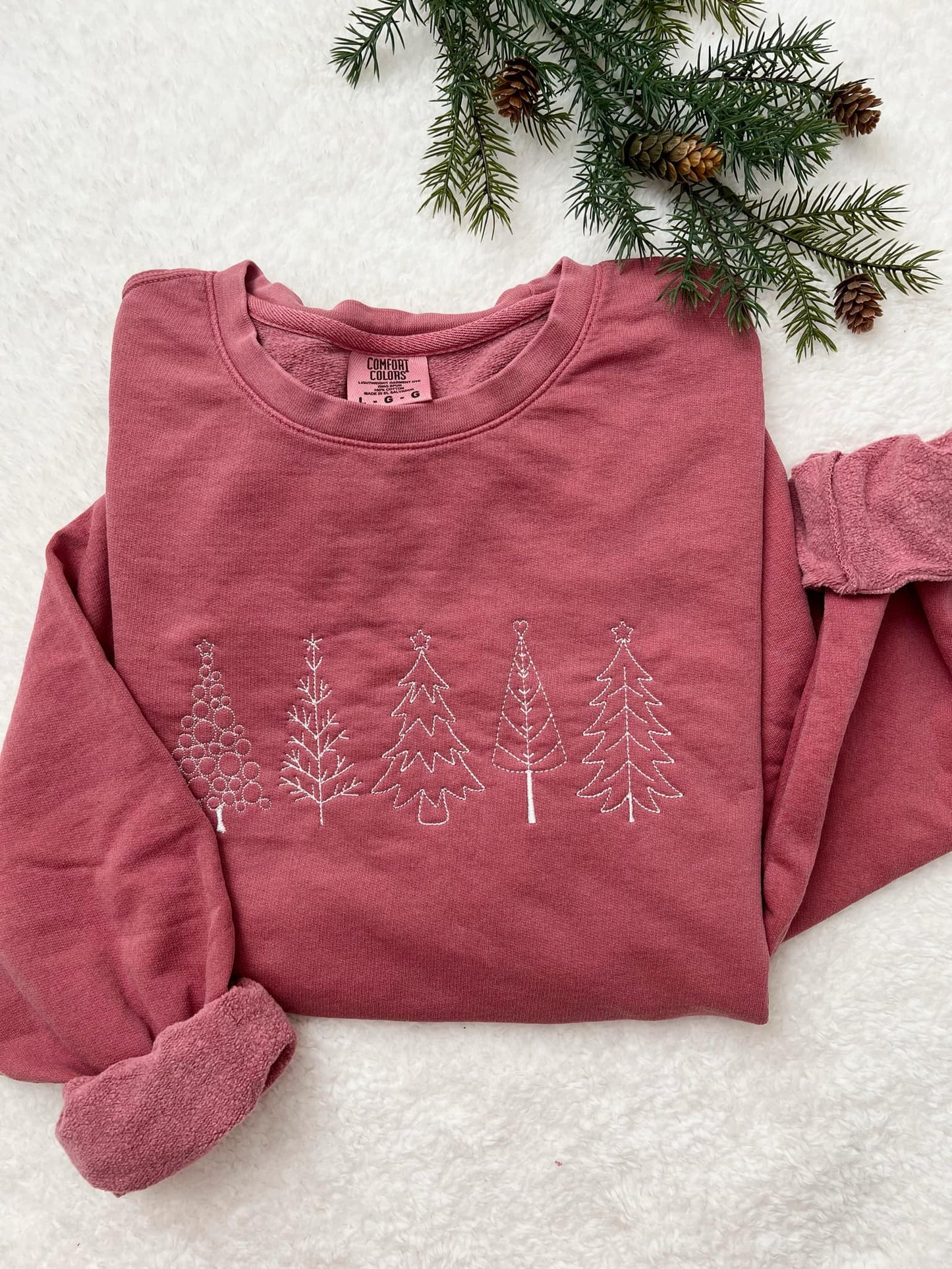 Embroidered Christmas Tree Sweatshirt | Christmas Gift