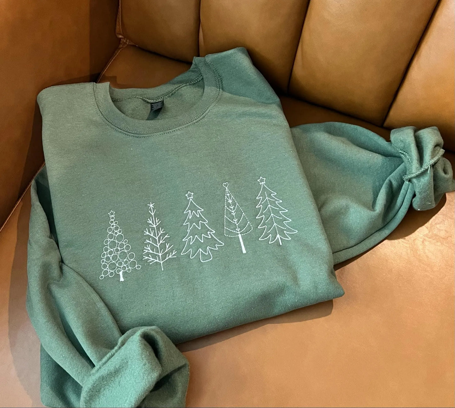 Embroidered Christmas Tree Sweatshirt | Christmas Gift