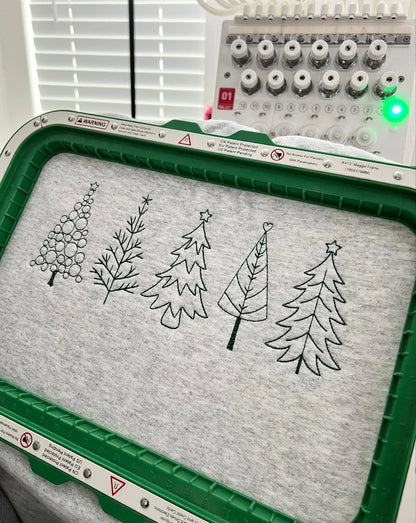 Embroidered Christmas Tree Sweatshirt | Christmas Gift