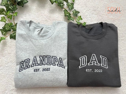 Custom Embroidered Sweatshirt with Name On Sleeve With Heart - Thanksgiving & Christmas Gift