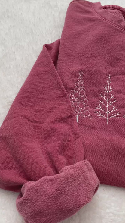 Embroidered Christmas Tree Sweatshirt | Christmas Gift